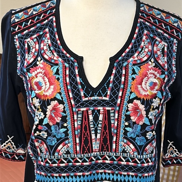 JOHNNY WAS LA MINA EMBROIDERED TOP size XS - Picture 4 of 13